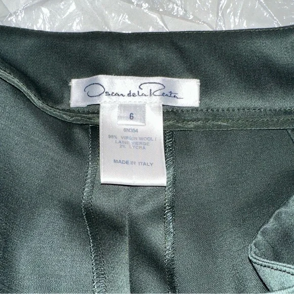 Oscar De La Renta Fine Wool Pants Sz 2/ S NEW Navy Blue Slate Straight Leg Dress